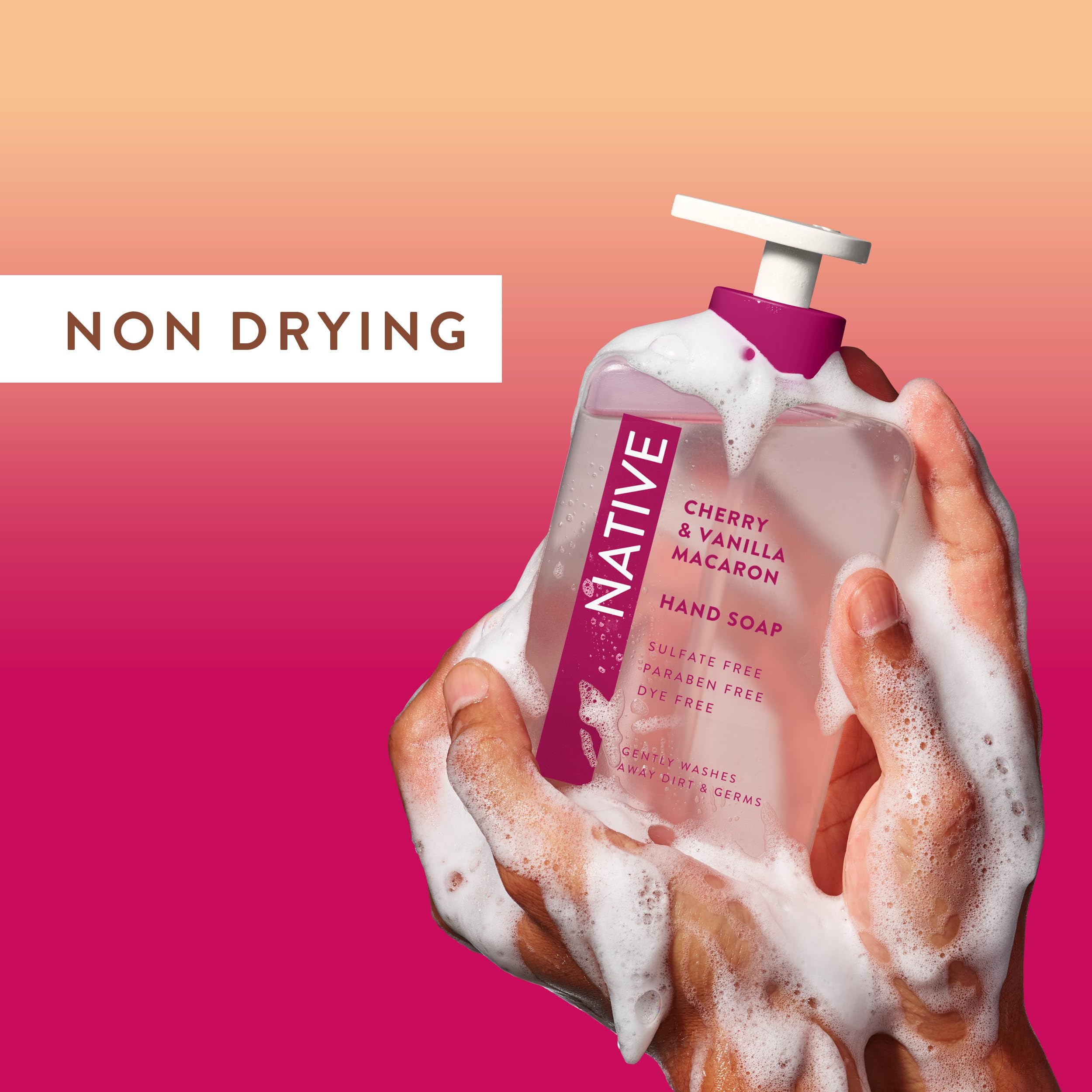 Side profile of 13 Fluid Ounce Native hand soap bottle