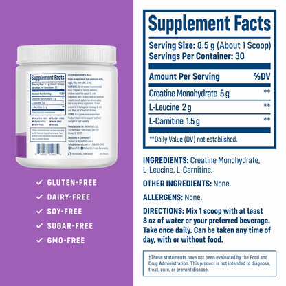 NativePath Creatine Monohydrate Powder 30 servings tub