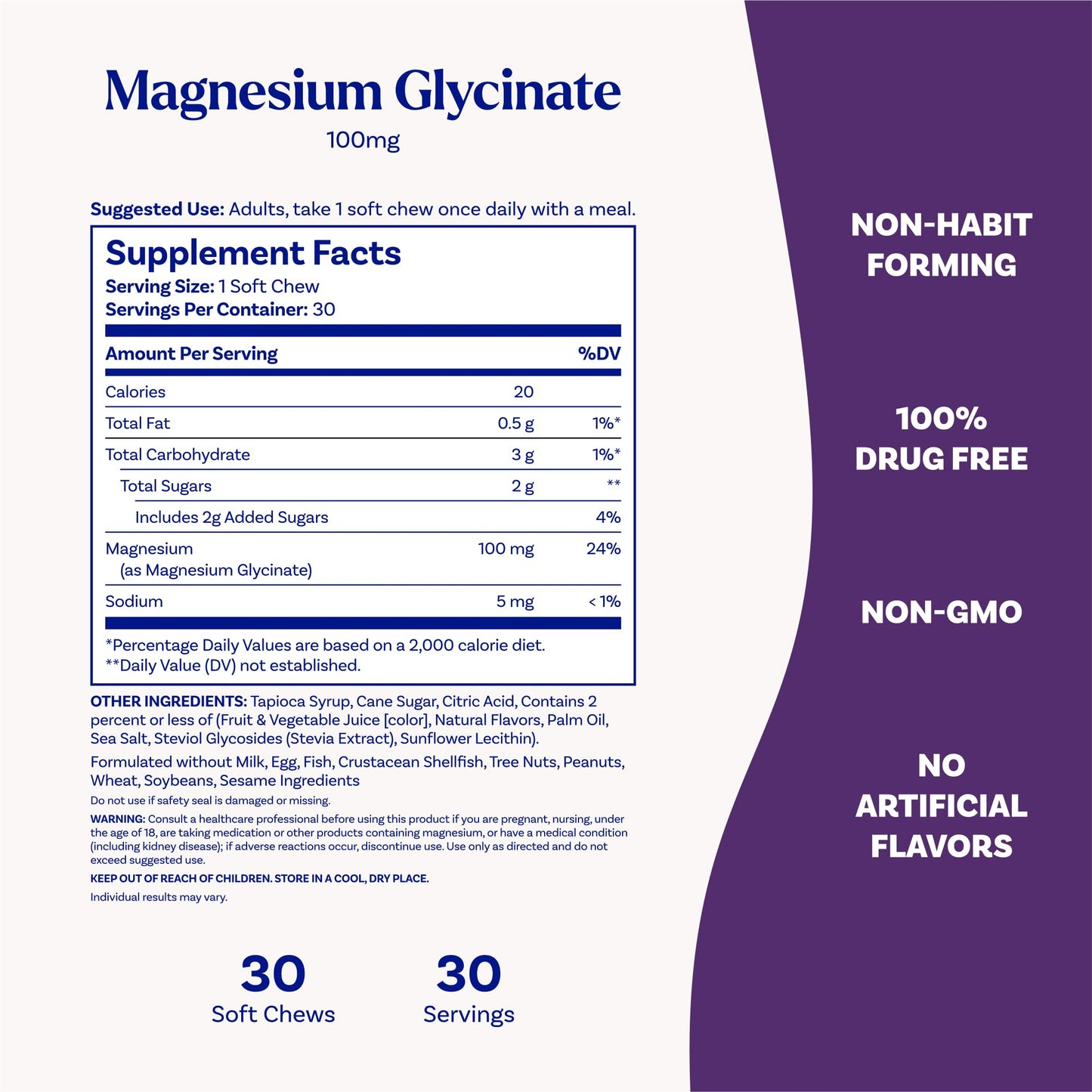 Individually wrapped cherry lemon magnesium glycinate chews for sleep