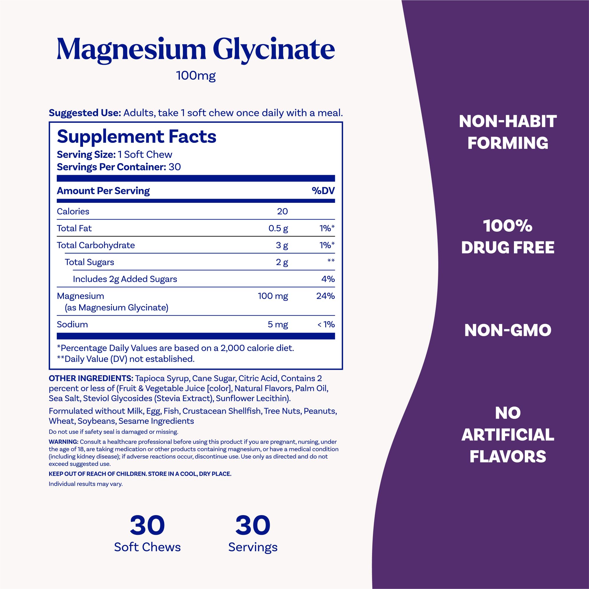 Individually wrapped cherry lemon magnesium glycinate chews for sleep