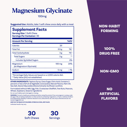 Individually wrapped cherry lemon magnesium glycinate chews for sleep