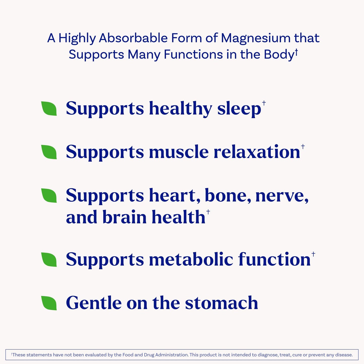 Natrol High Absorption Magnesium Glycinate bottle showcasing drug free sleep benefits