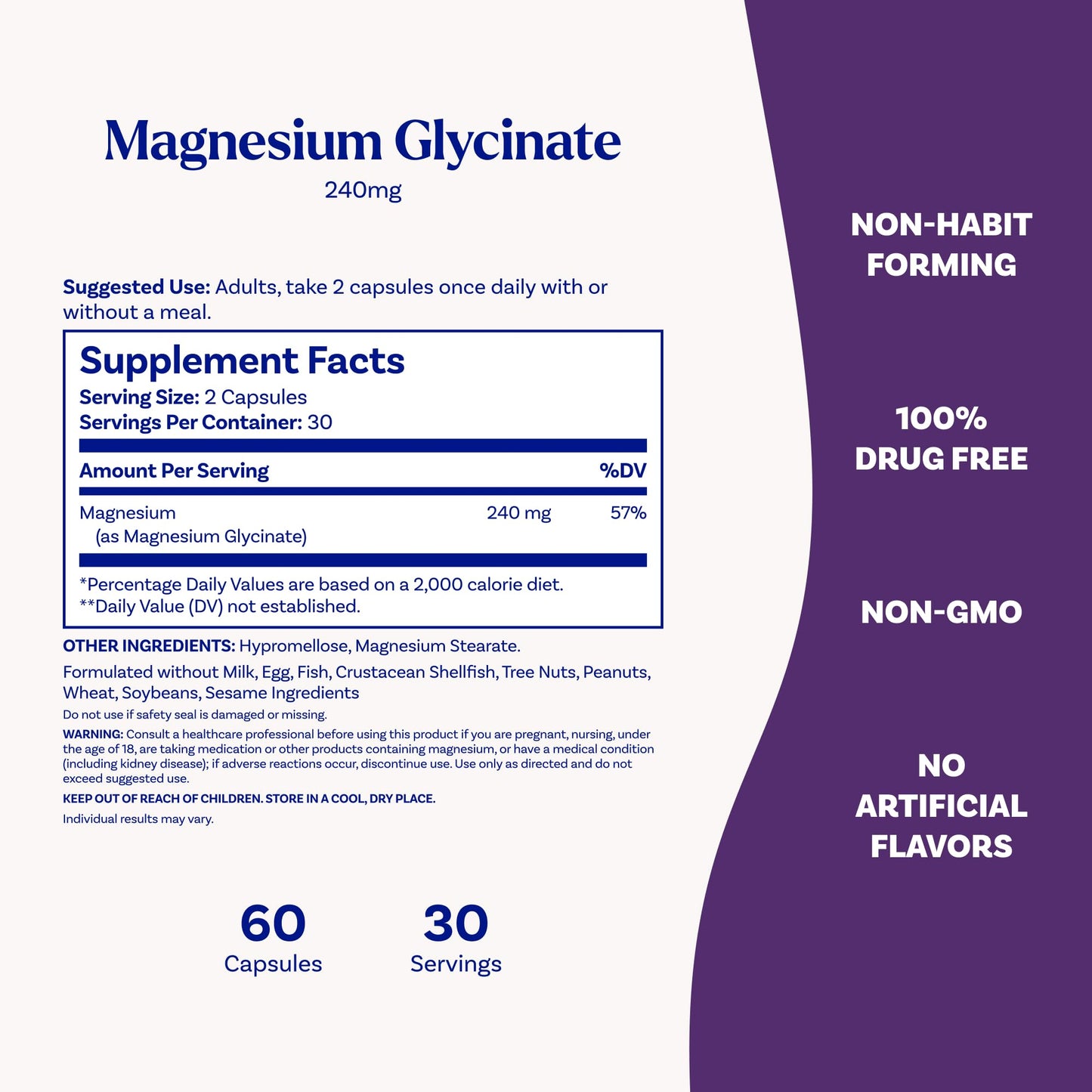 Natrol Magnesium Glycinate capsules for stomach gentle dietary mineral replenishment