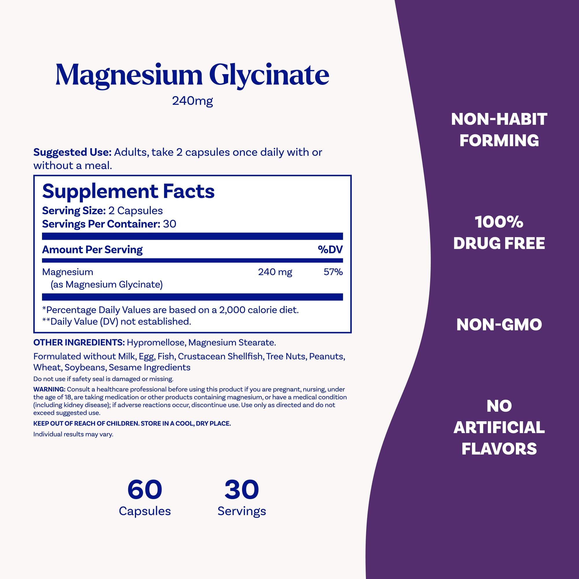 Natrol Magnesium Glycinate capsules for stomach gentle dietary mineral replenishment