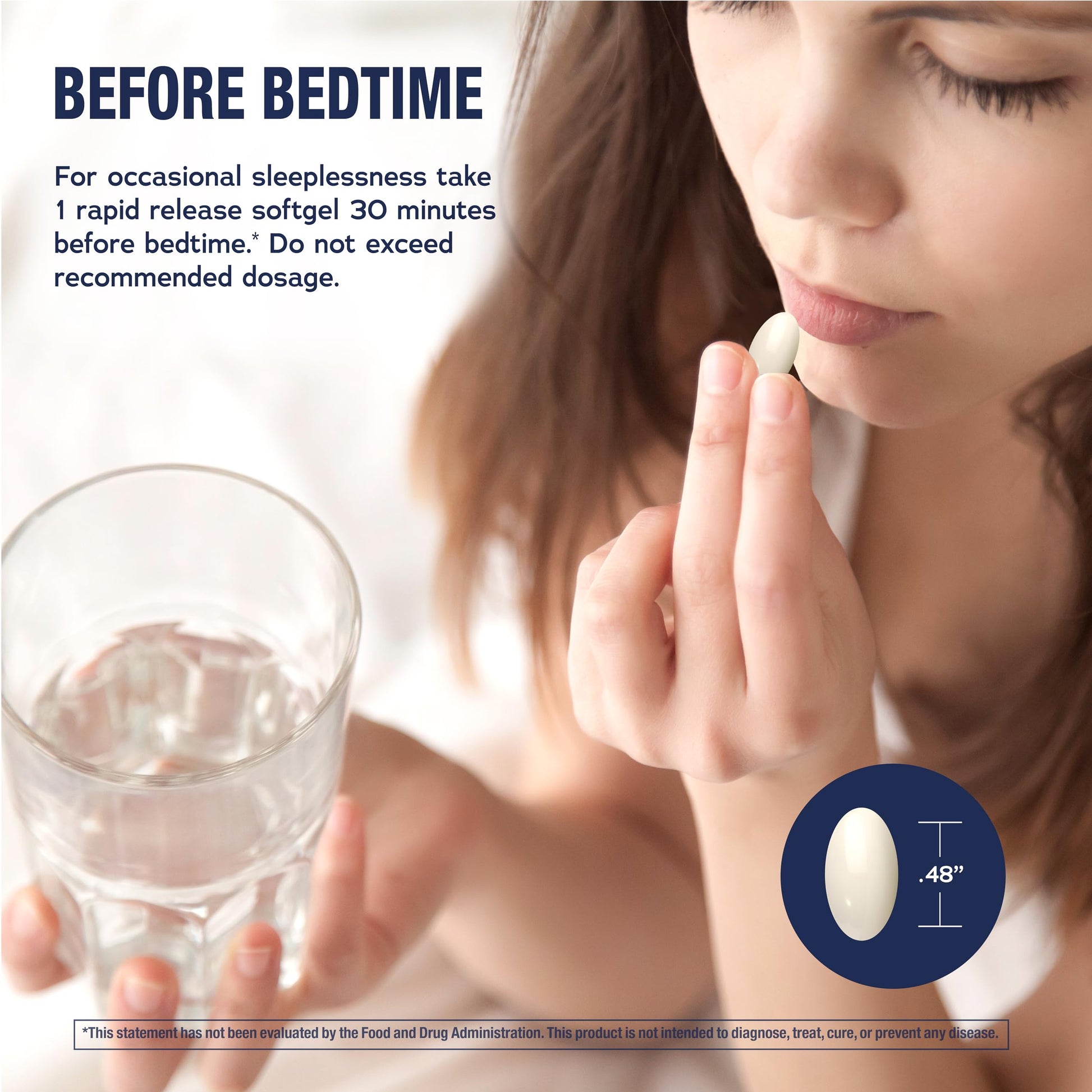 Natural Vitality 12mg melatonin capsules packaging detailing ingredients and dosage instructions for sleep.