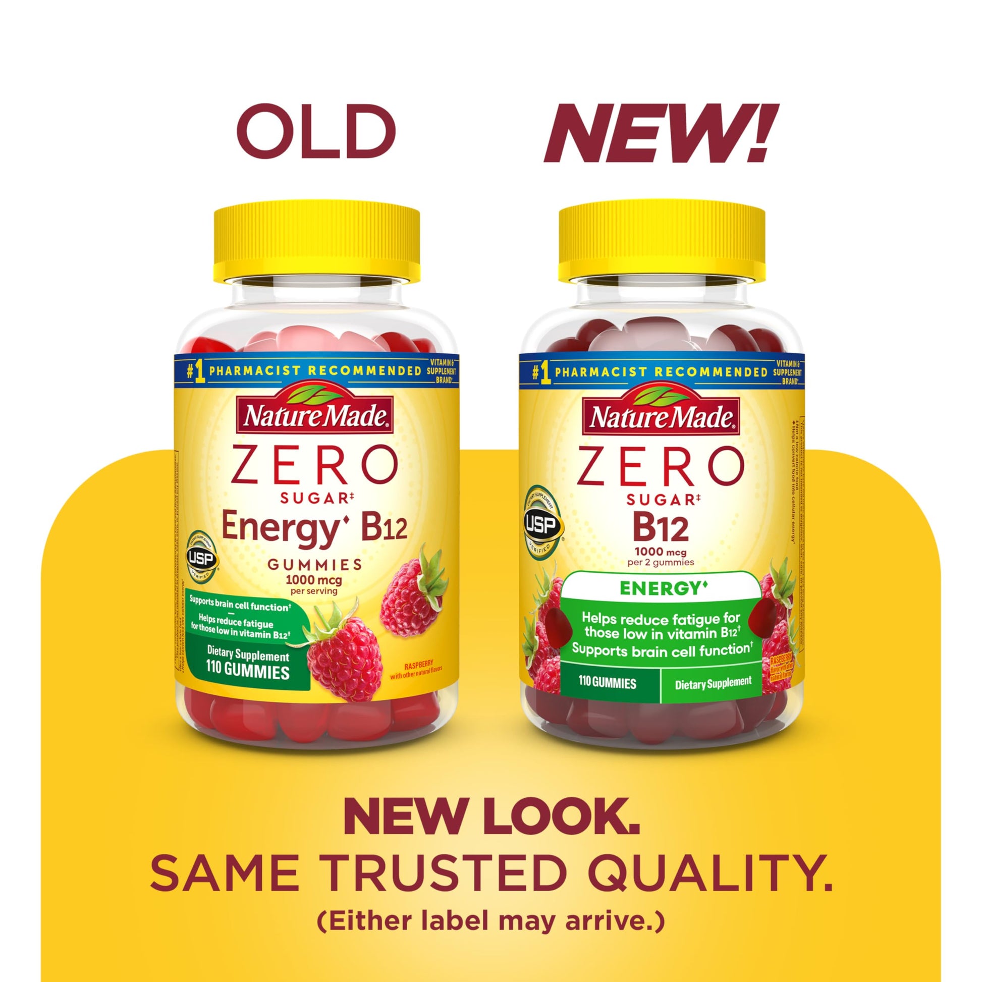 Nature Made B12 1000 micrograms gummy supplement label details