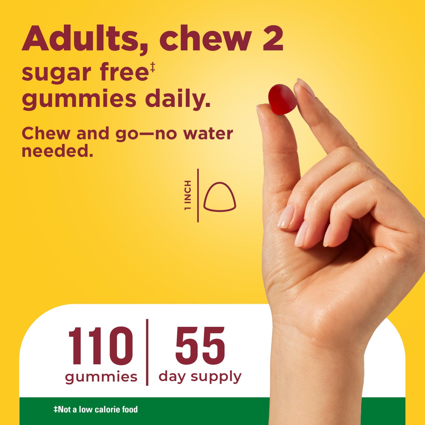 Nature Made sugar free energy support bottle side view