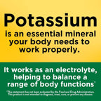 Nature Made Potassium Gluconate dietary supplement nutritional facts label