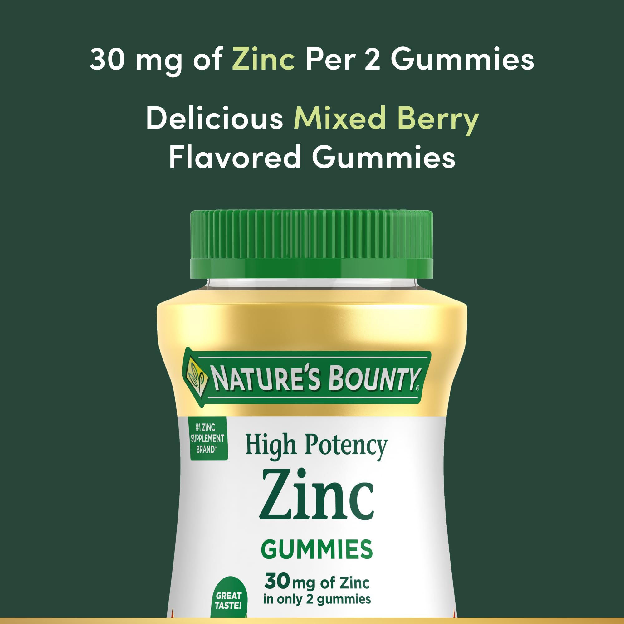 Nature's Bounty imported daily zinc supplements 120 count packaging close up