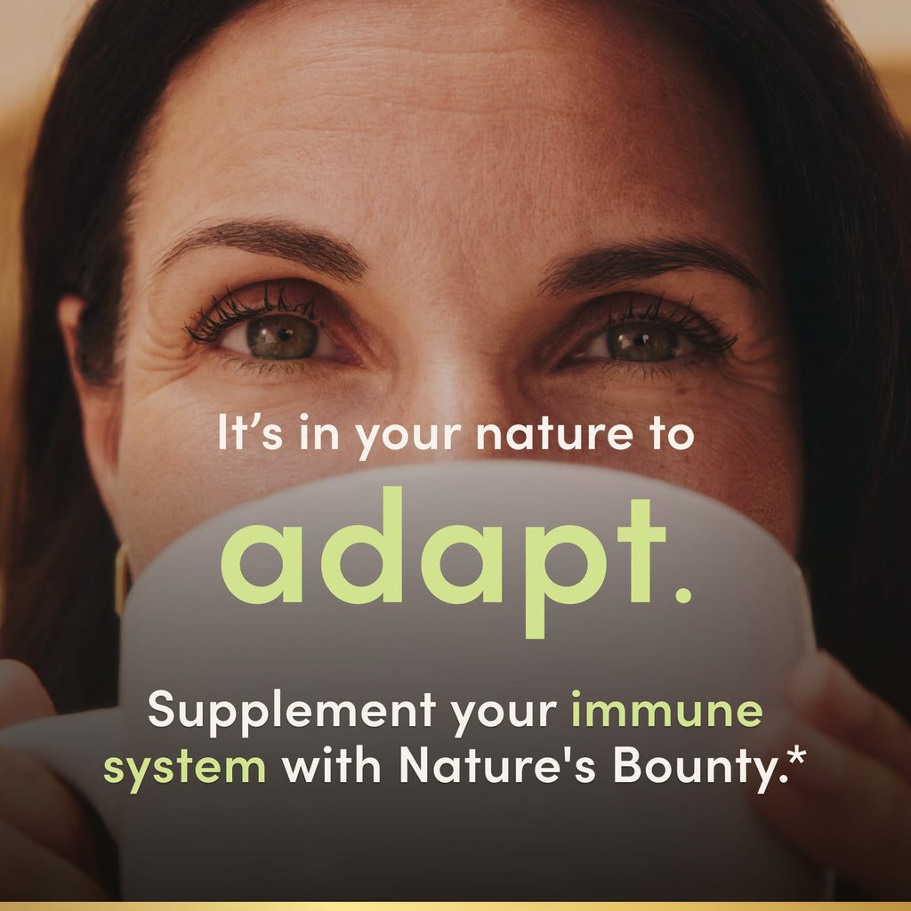 Nature's Bounty Vitamin C and zinc tablets packaging close up