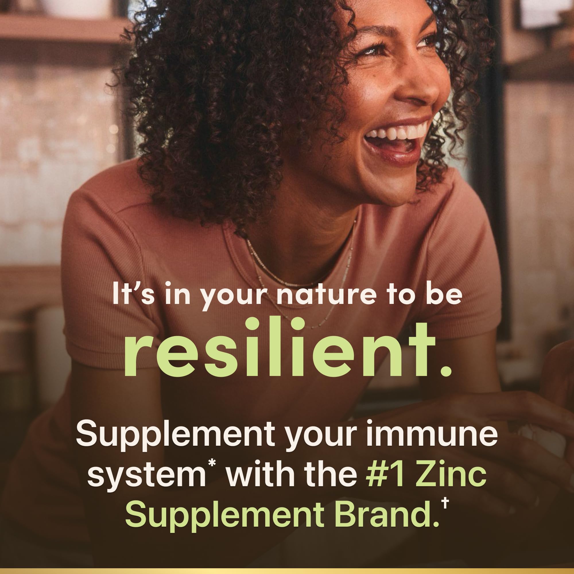 Nature's Bounty Zinc 50mg supplement bottle top angle view showcasing the cap safety seal