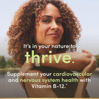 Nature's Bounty Vitamin B12 bottle showing dosage and tablet count