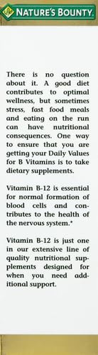 Full packaging view of Nature's Bounty Vitamin B12 59 servings liquid bottle for adult daily metabolic support.