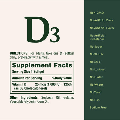 Back label of the immune and bone support supplement showing allergen warnings and instructions