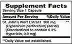 Nature's Bounty St. John's Wort herbal supplement label and capsule details