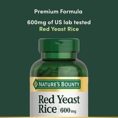 Side angle view of the non-GMO and gluten-free USA imported red yeast rice bottle