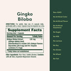 Bottle cap and safety seal of ginkgo biloba supplement