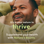 Close up of Natures Bounty iron supplement tablet shape