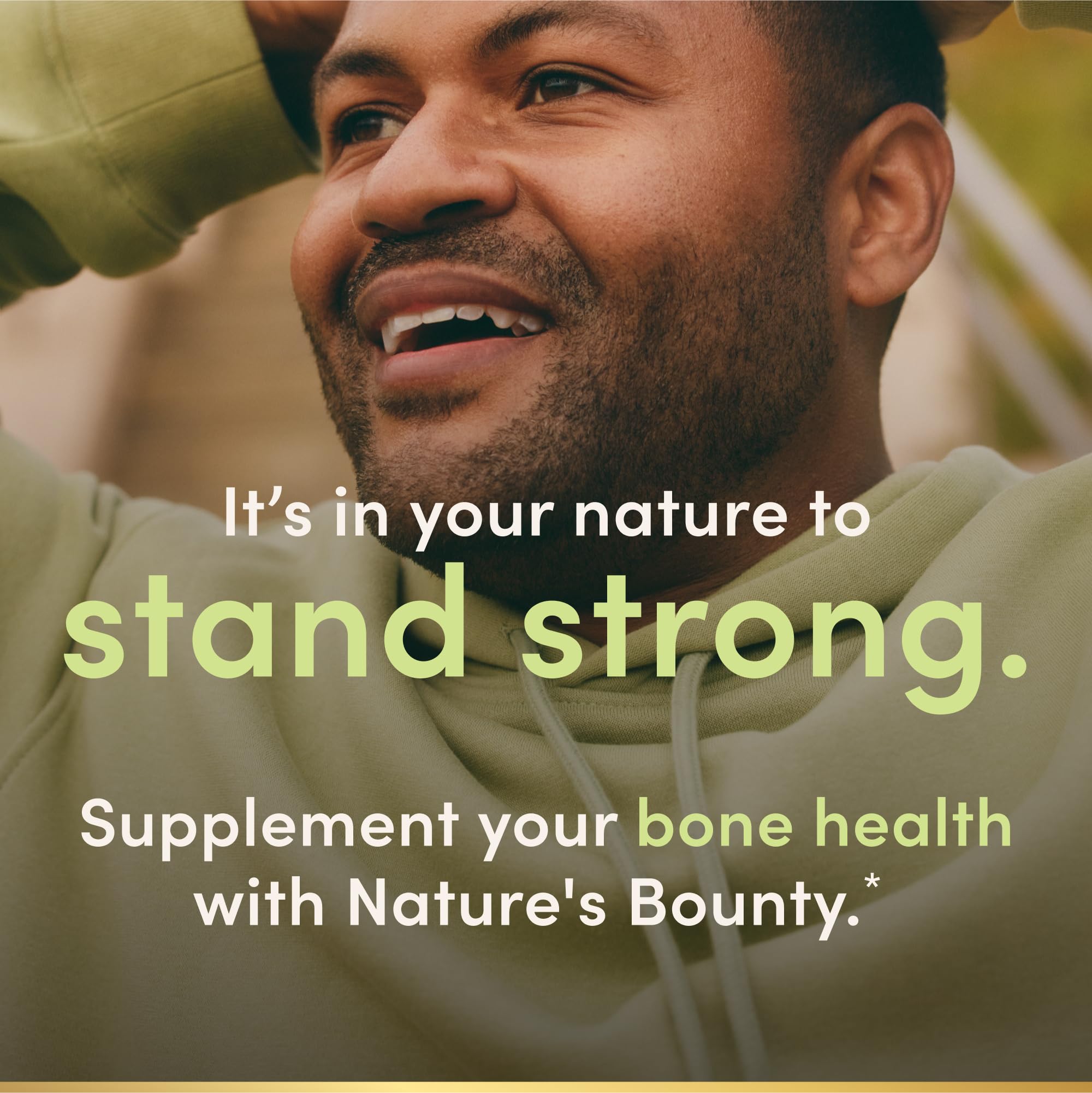 Nature's Bounty USA imported daily calcium carbonate tablets packaging showing gluten free and lactose free labels
