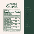 Nature's Bounty Ginseng Complex capsule count and bottle angle