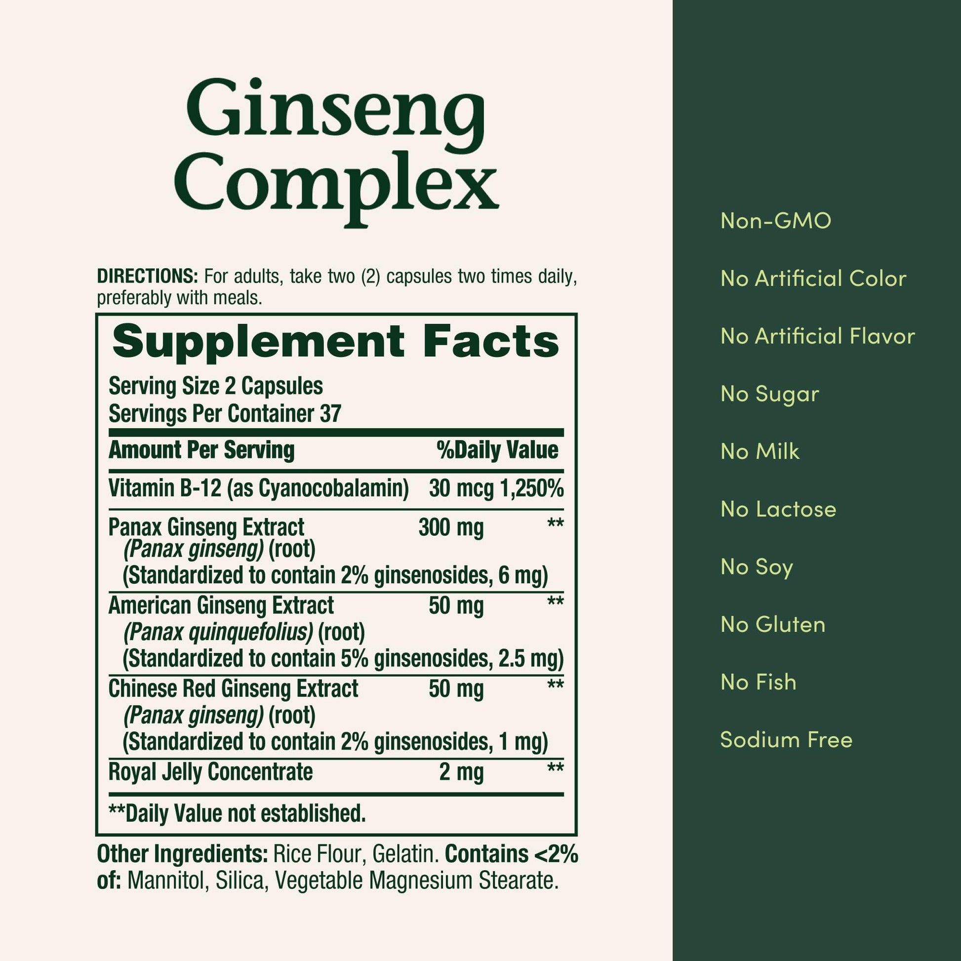 Authentic Nature's Bounty Ginseng Complex imported USA supplement