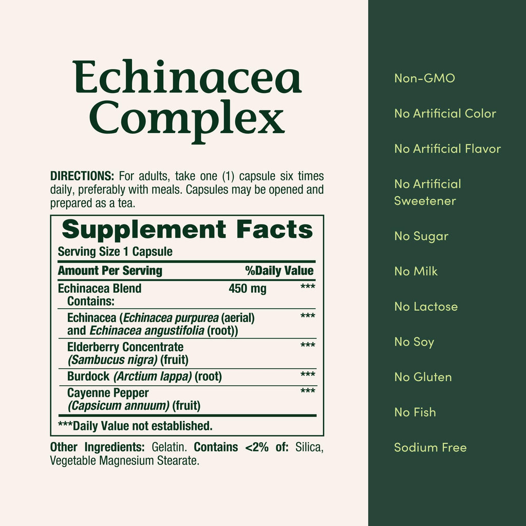 Natures Bounty Echinacea Complex capsule texture and herbal formulation view
