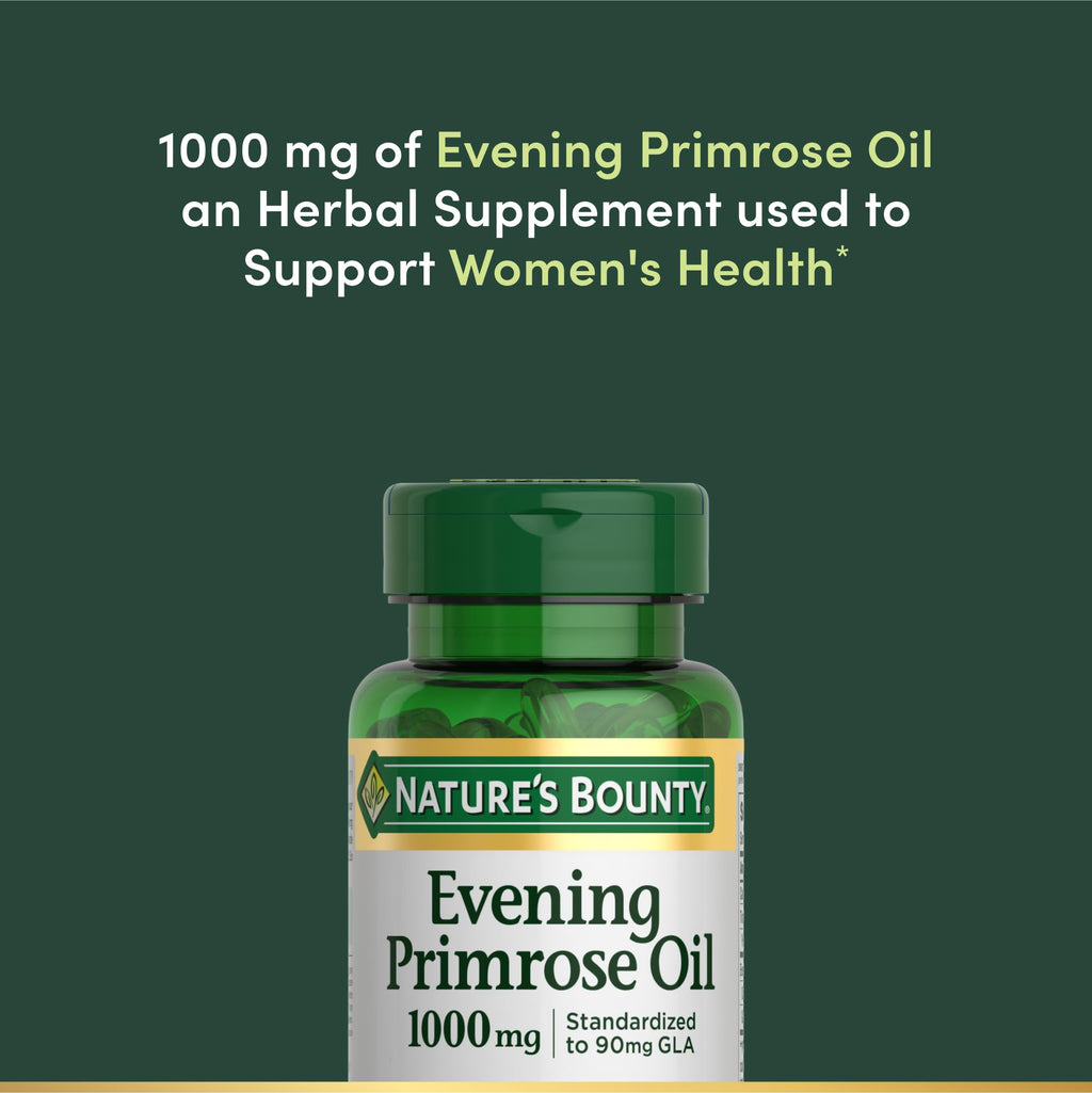 Nature's Bounty Evening Primrose Oil ingredients and directions panel