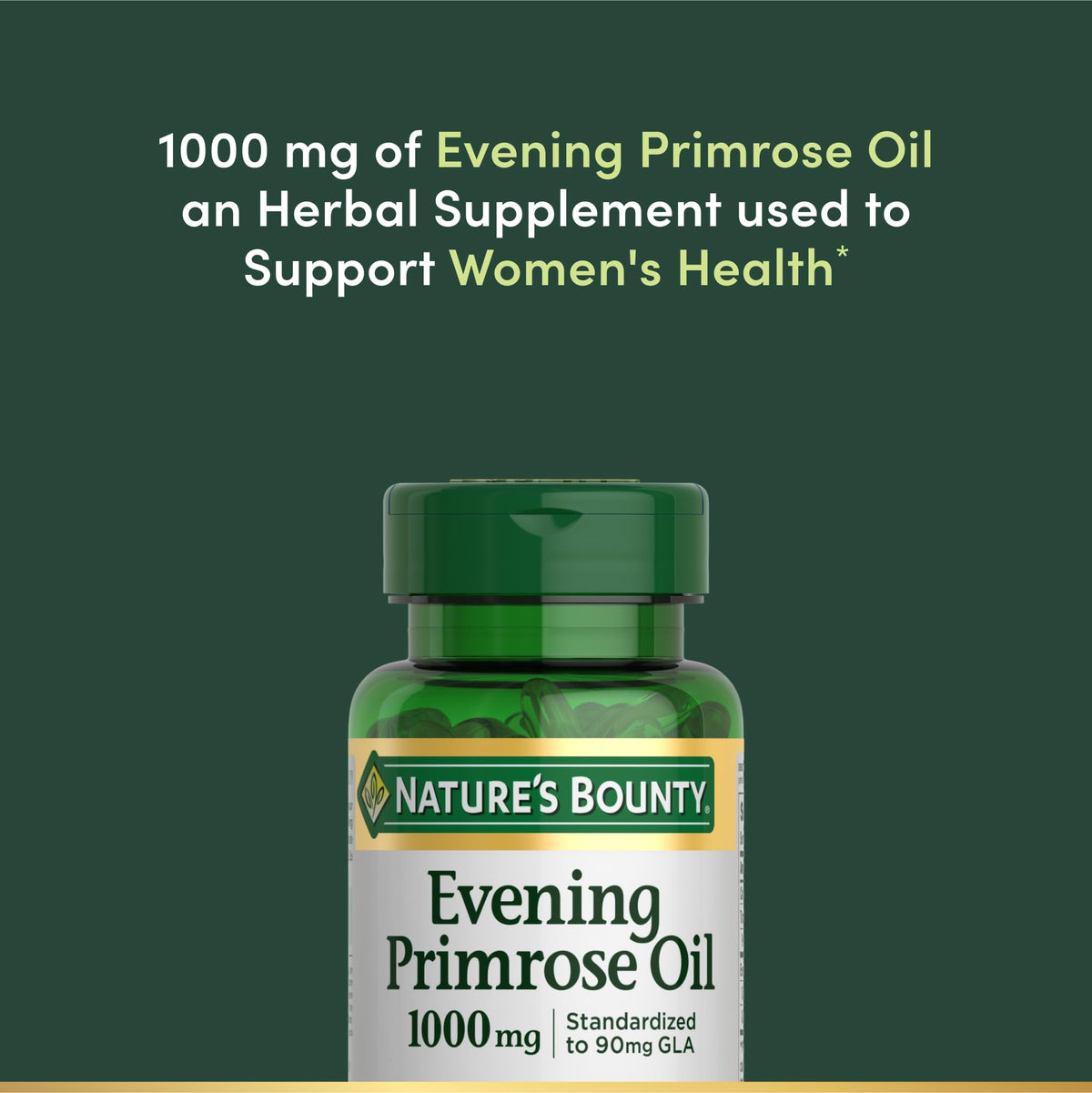 Nature's Bounty Evening Primrose Oil ingredients and directions panel