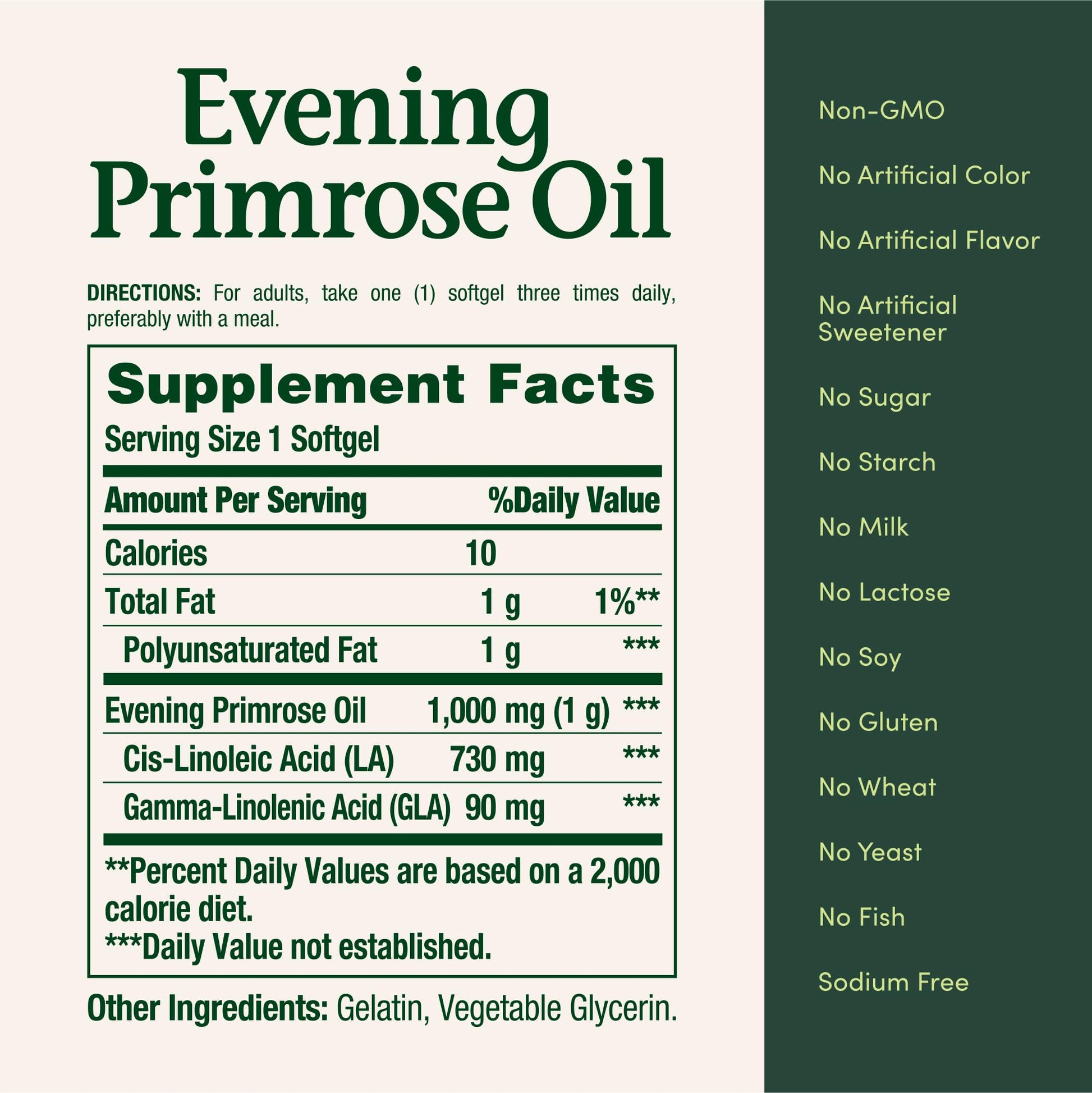 Nature's Bounty Evening Primrose Oil women's hormonal health supplement packaging