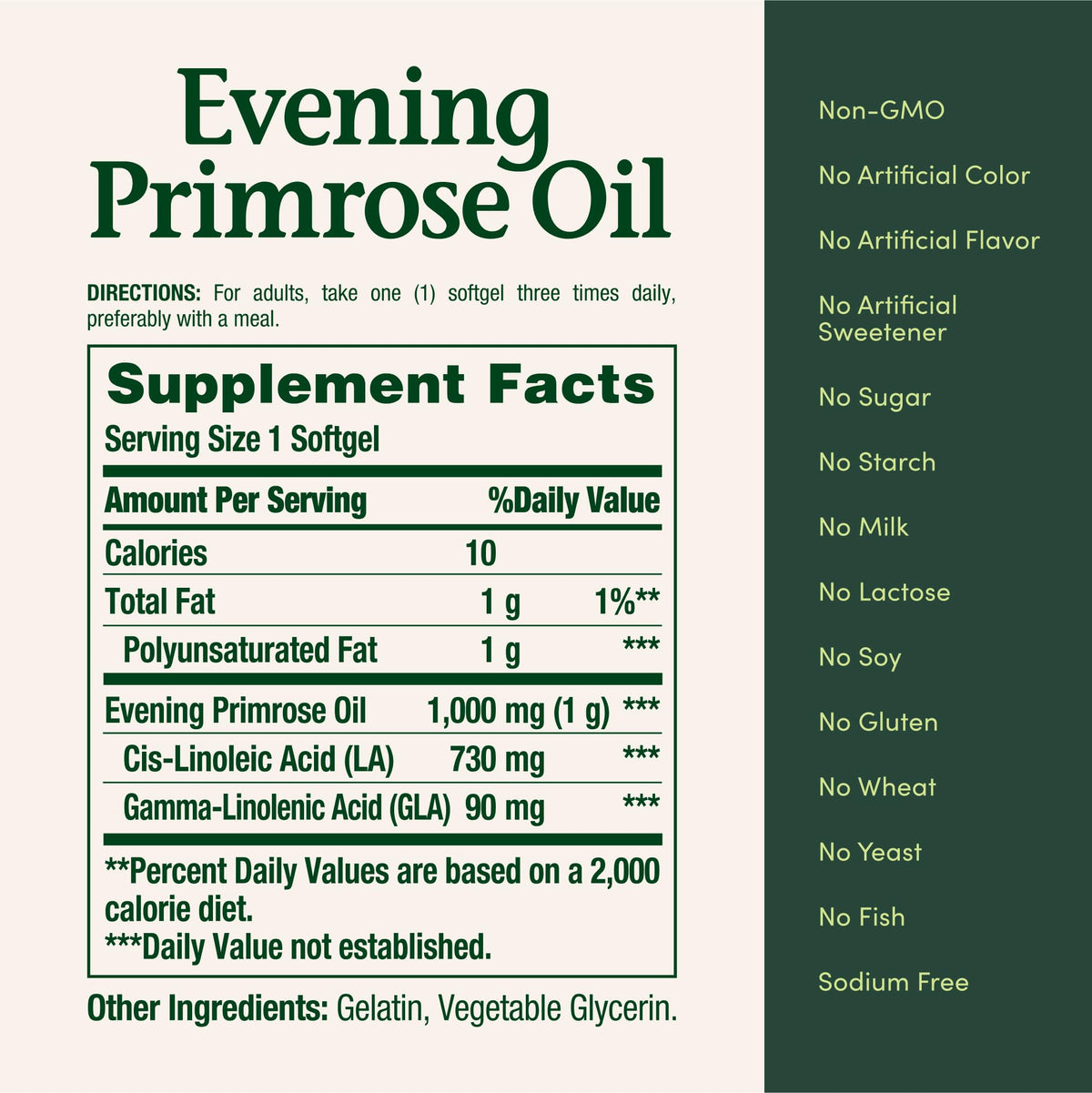Nature's Bounty Evening Primrose Oil safety seal and cap detail
