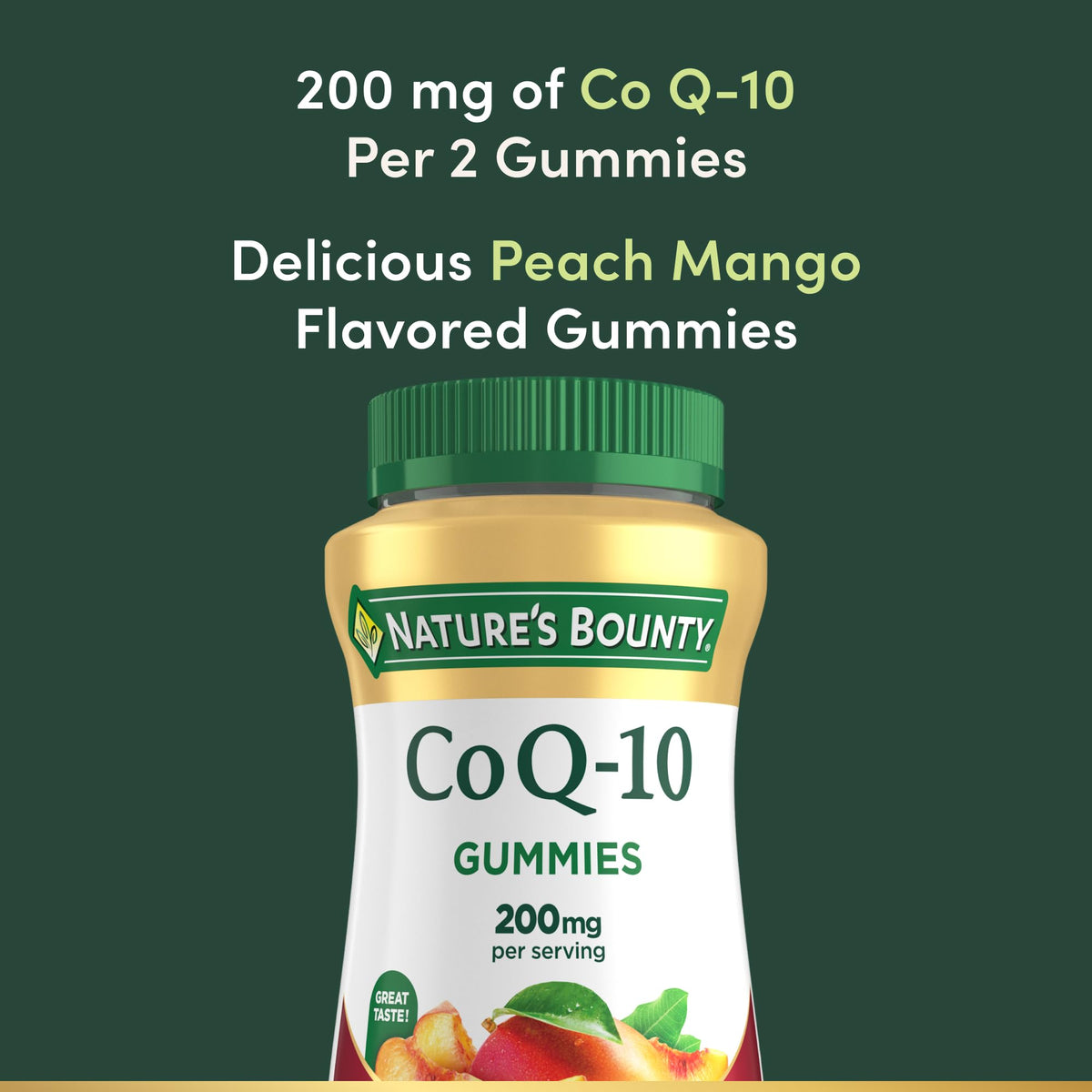 Nature's Bounty heart-shaped peach mango gummies in a bowl