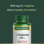 Nature's Bounty L-Arginine 50 tablets bottle side angle