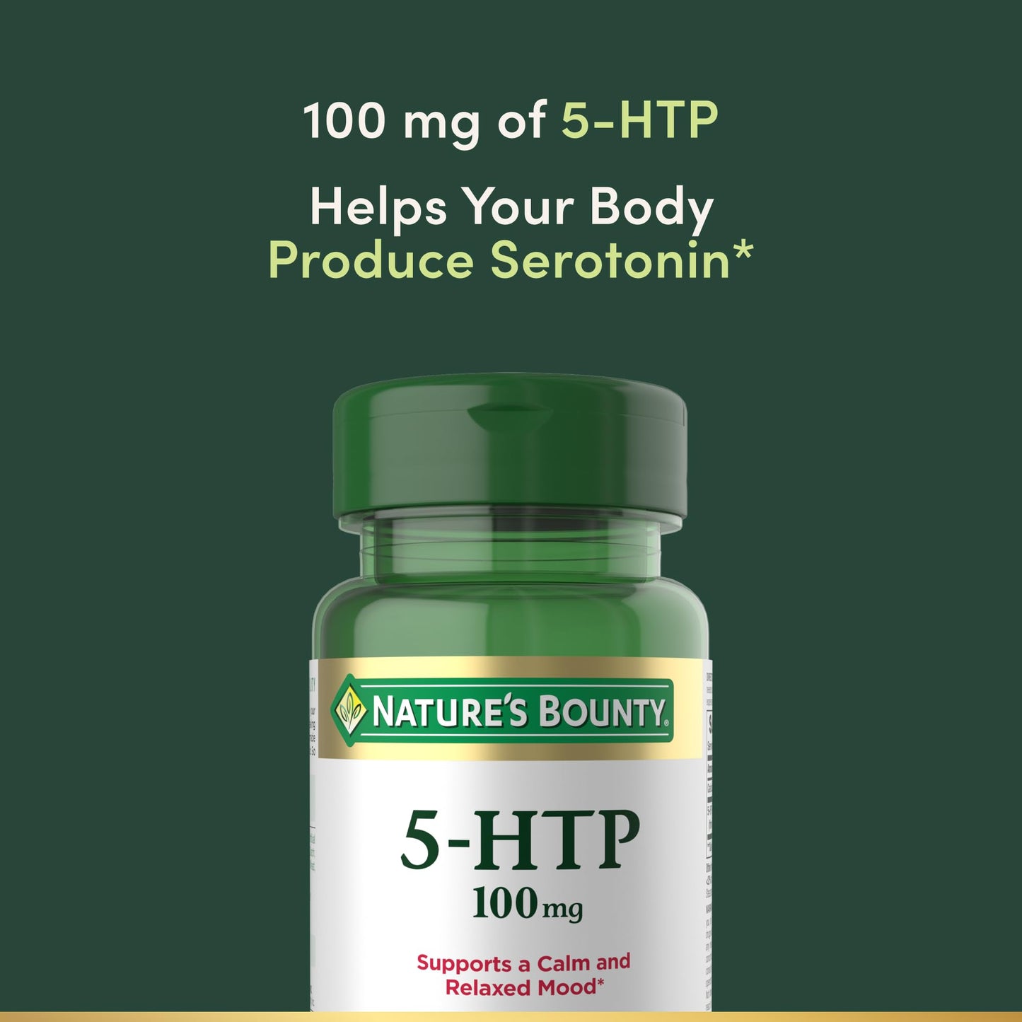 Natures Bounty 5-HTP 100mg capsules mood support packaging