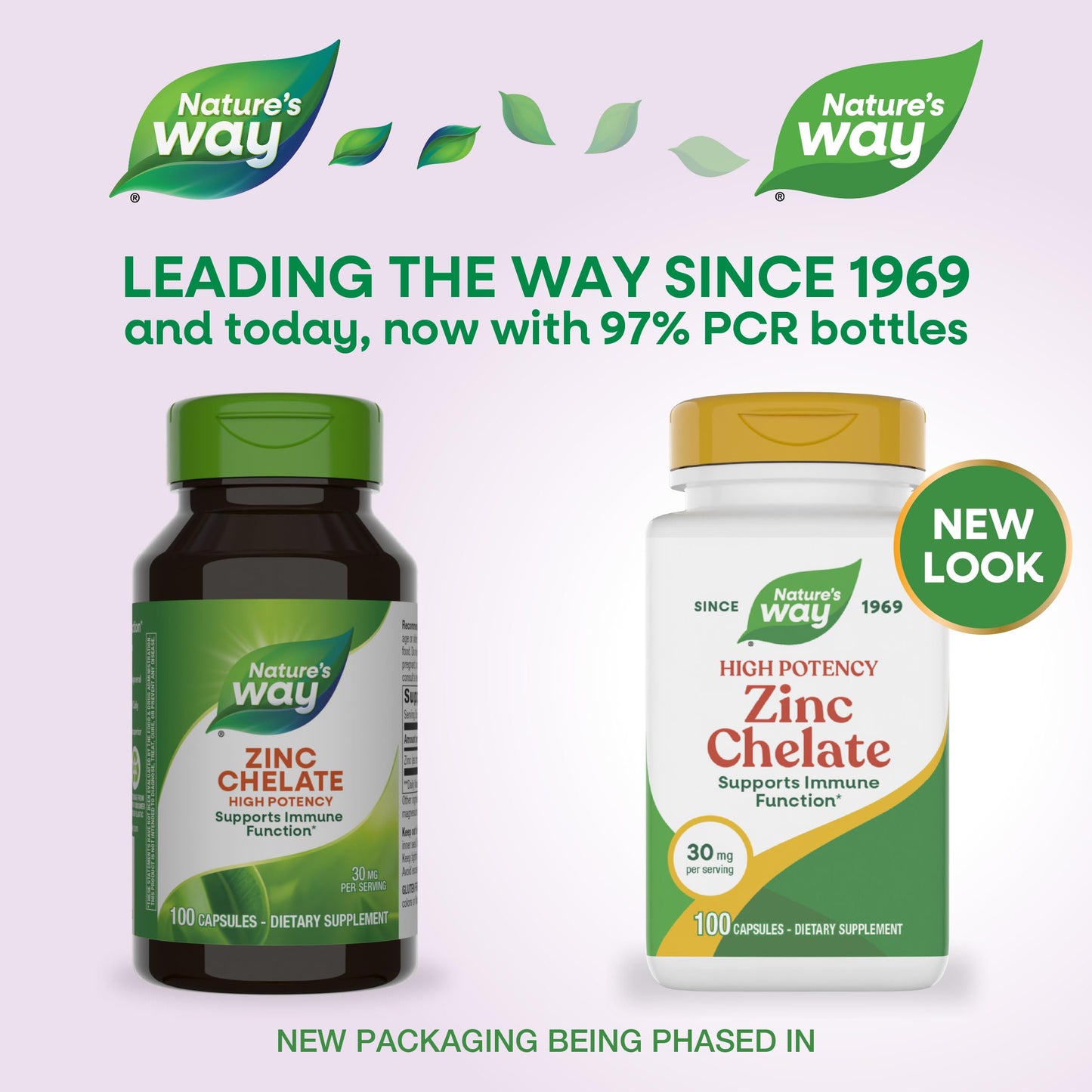 Nature's Way Zinc Chelate 30 Milligrams dietary supplement nutritional facts label