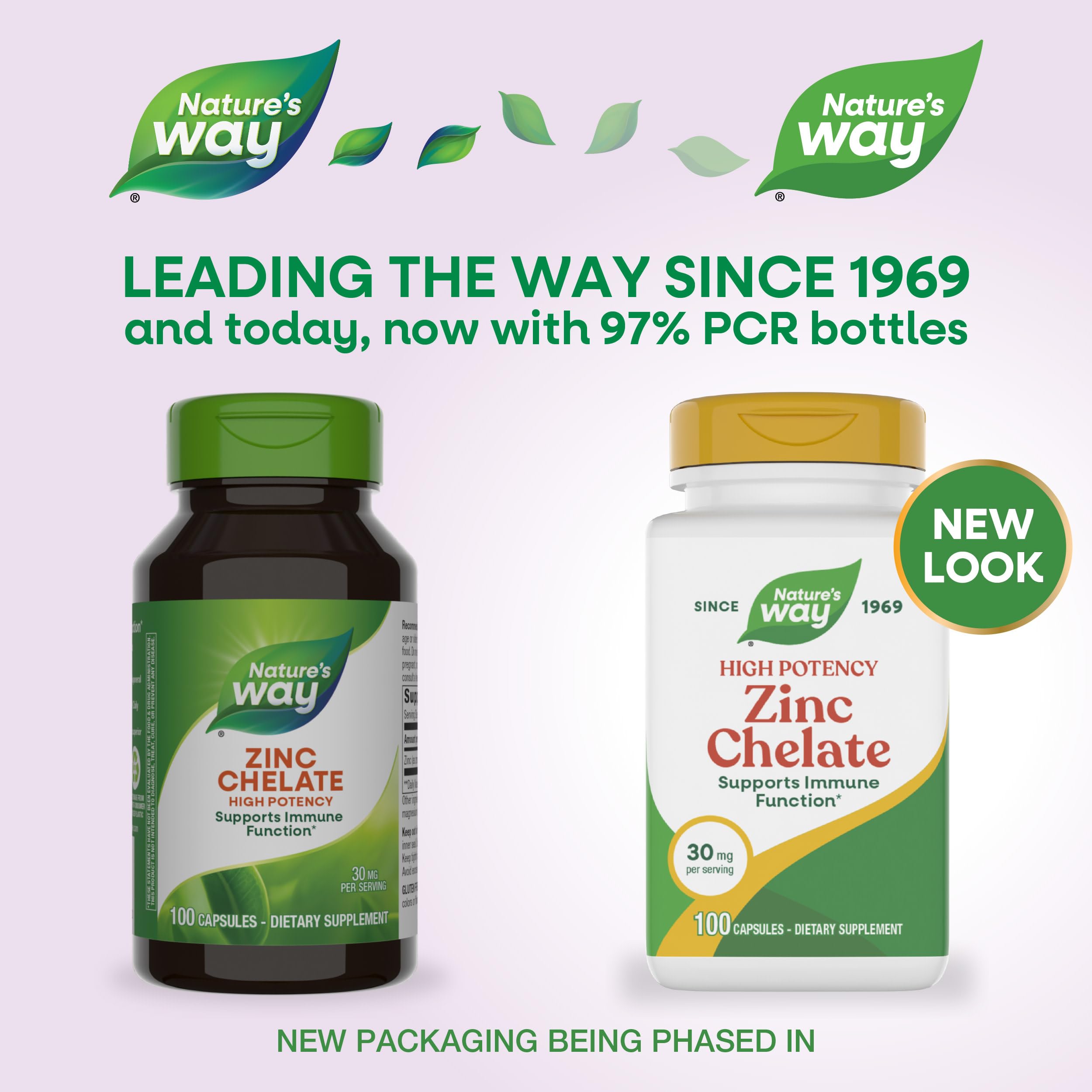 Nature's Way Zinc Chelate 30 Milligrams dietary supplement nutritional facts label