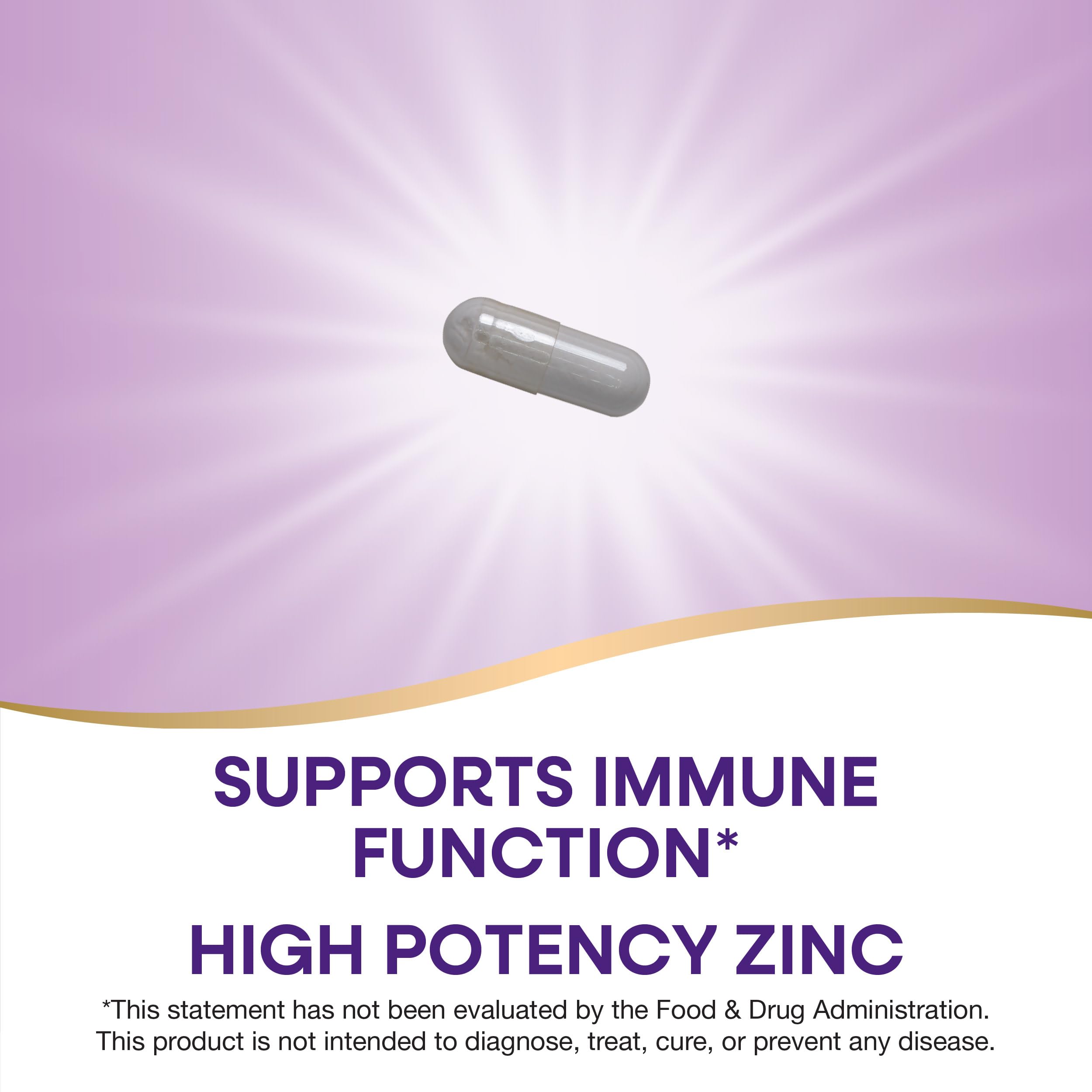 Authentic imported USA Nature's Way Zinc Bisglycinate capsules side packaging
