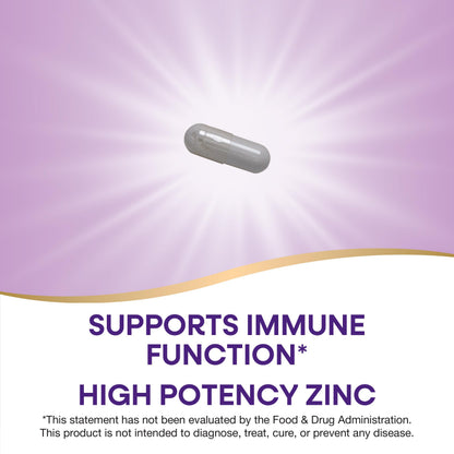 Authentic imported USA Nature's Way Zinc Bisglycinate capsules side packaging