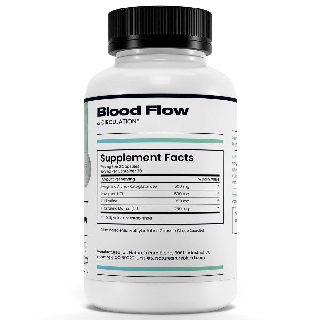 Vascularity and workout support supplement bottle layout