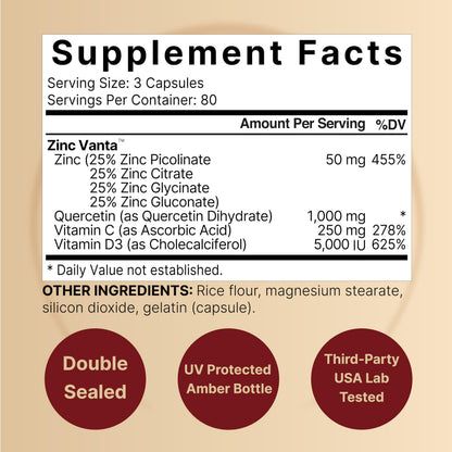 NatureBell 4-in-1 advanced immune defense capsules supplement label facts