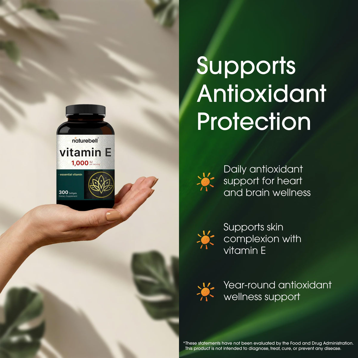 NatureBell 300 softgels bottle back nutrition facts