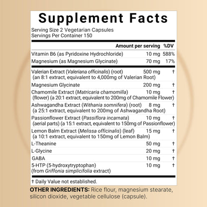 NatureBell Valerian Root Complex supplement facts and ingredient list side panel