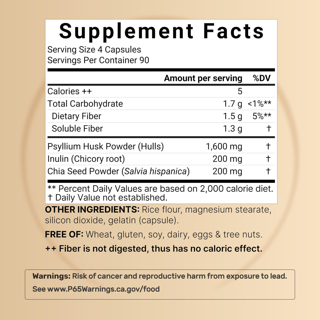 NatureBell Psyllium Husk supplement bottle label details