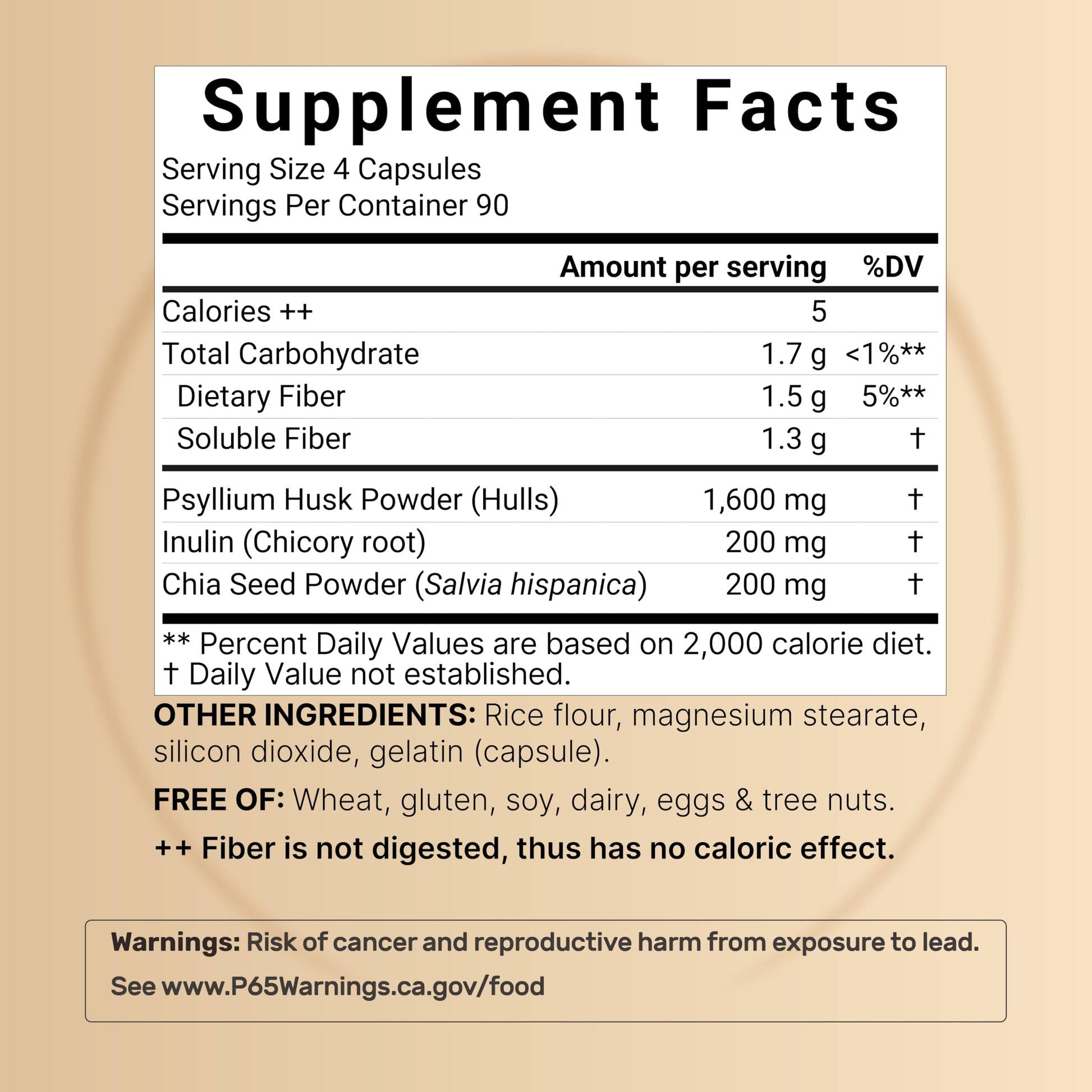 NatureBell Psyllium Husk supplement bottle label details