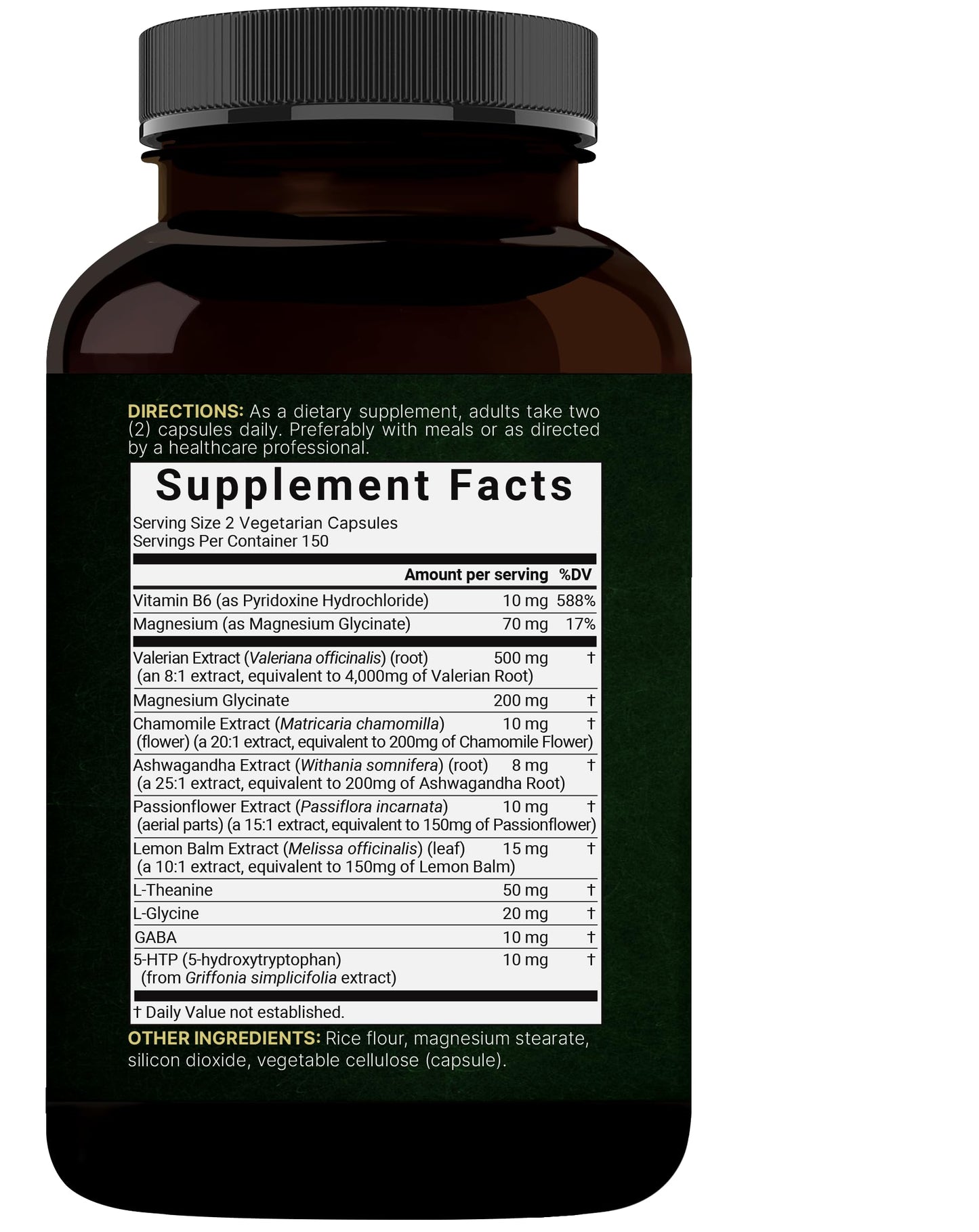 NatureBell Valerian Root capsule size comparison next to standard dietary supplements