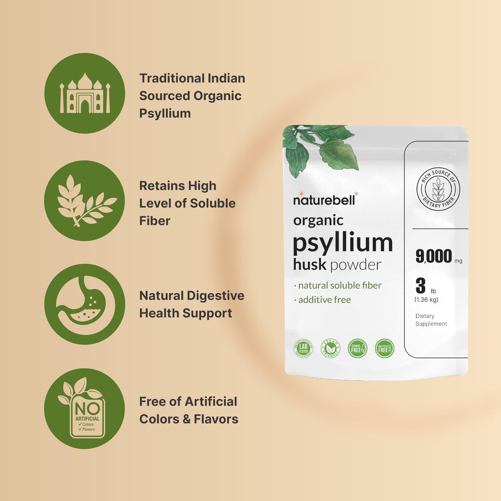 NatureBell psyllium fiber powder bulk packaging