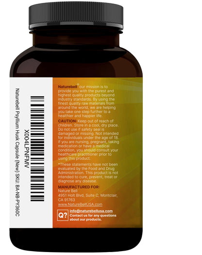 NatureBell USA imported fiber supplement 360 count bottle