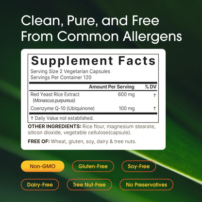 Side view of NatureBell non GMO plant based cardiovascular supplement with two thousand four hundred milligrams formulation
