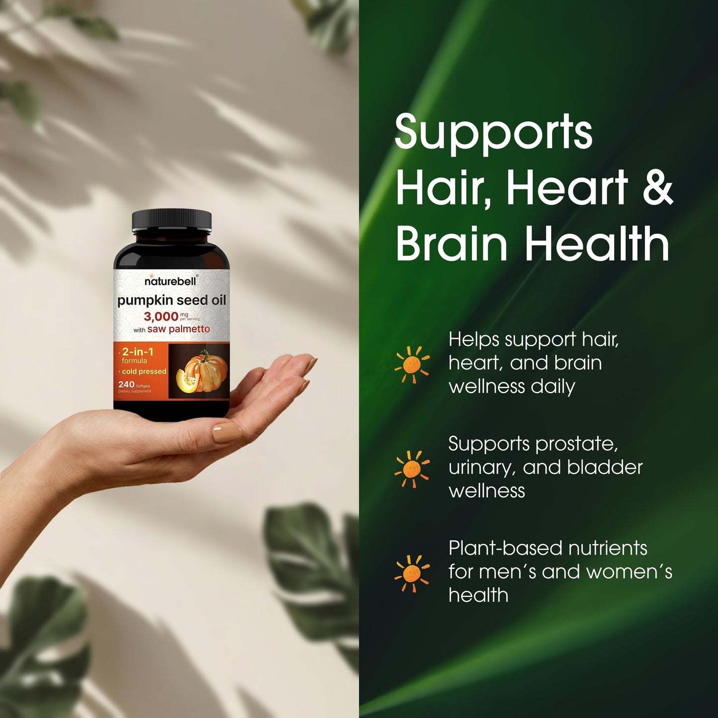 NatureBell imported supplement for natural DHT blocker support and daily wellness