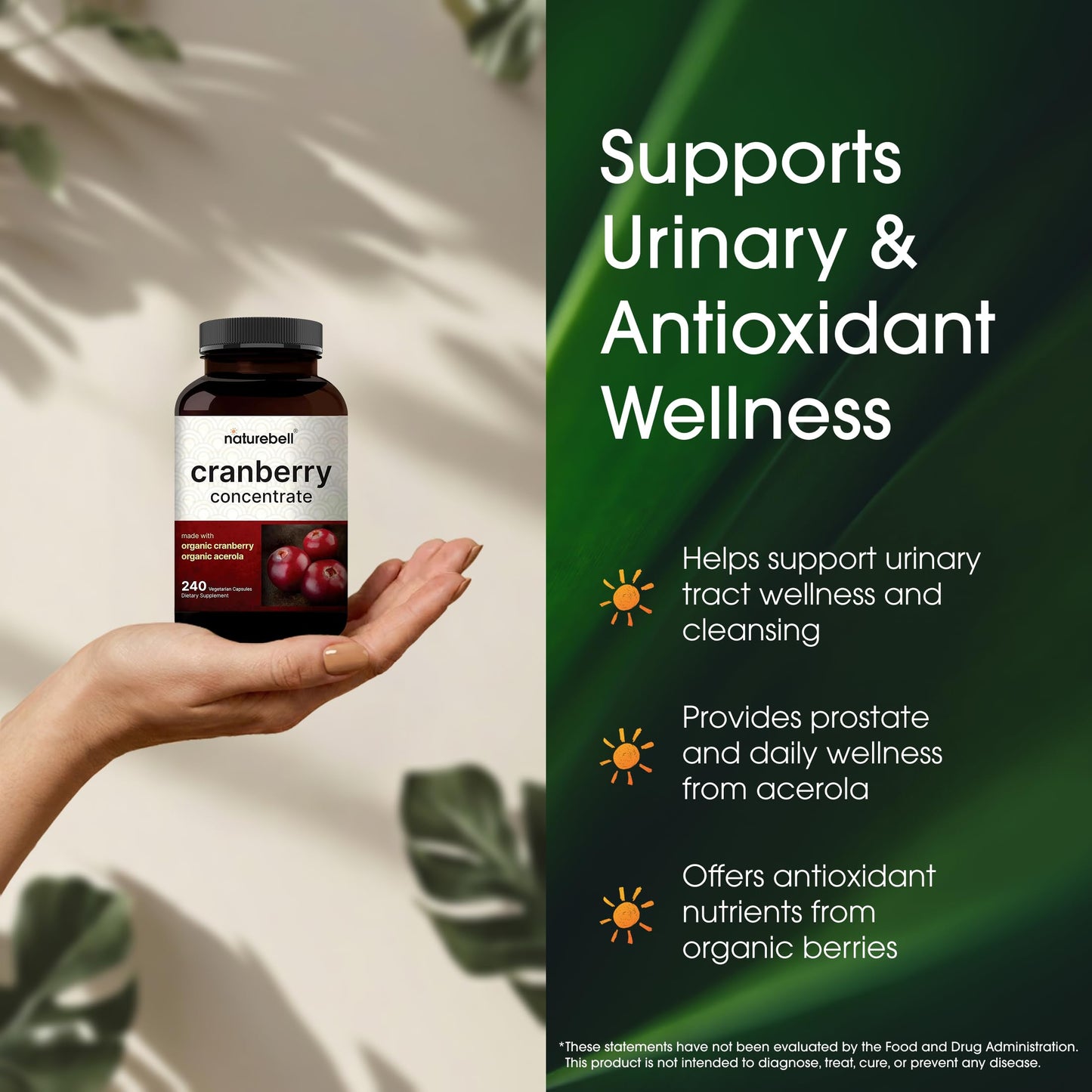 NatureBell organic cranberry concentrate antioxidant supplement packaging