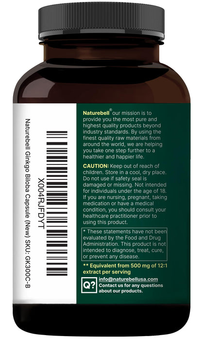 NatureBell USA manufactured dietary supplement for mental clarity focus and energy
